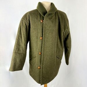 Schneiders Salzburg Luxury Mens Outerwear Jacket L Coat Wool Loden Green EUC